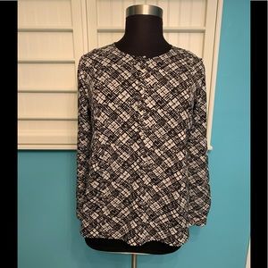 COPY - 5/$25 Van Heusen Black White Long Sleeve Blouse XL